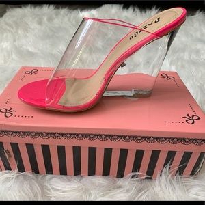 Brand new! Pazzle mules in neon fuchsia